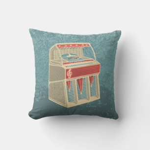 Grunge Jukebox Throw Pillow
