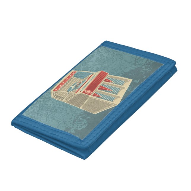 Grunge Jukebox Trifold Wallet (Bottom)