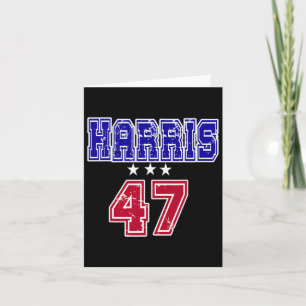 Grunge Kamala Harris 2024 For President Number 47 Card