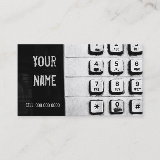 Customizable grunge keypad business card
