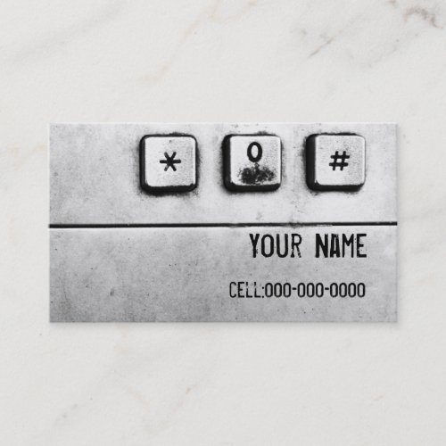 grunge keypad business card