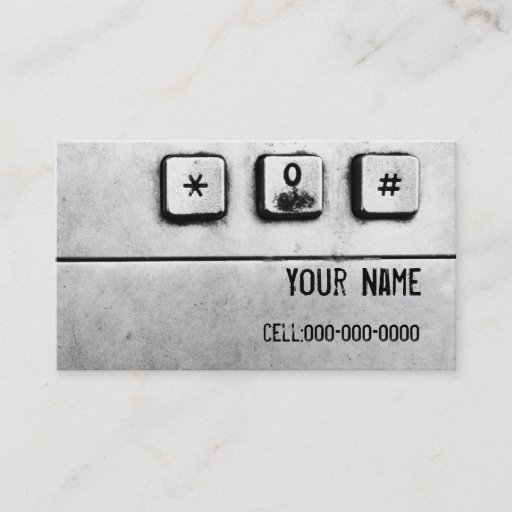 Customizable grunge keypad business card