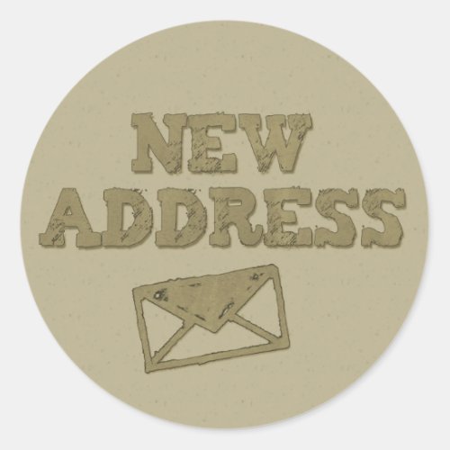 Grunge Khaki Green New Address Envelope Stickers