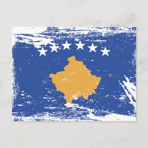 Grunge Kosovo Flag Postcard