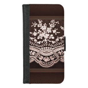 Grunge Lace Fabric iPhone 8/7 Wallet Case