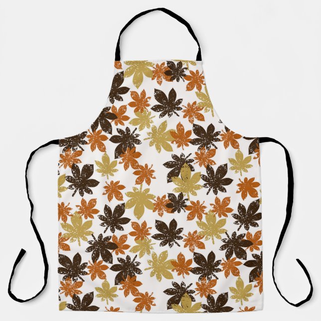 Grunge Leaf: Seamless Background Pattern. Apron (Front)