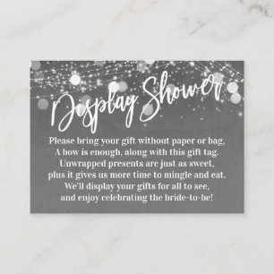 Grunge Lights No Wrap Bridal Shower Gray Enclosure Card