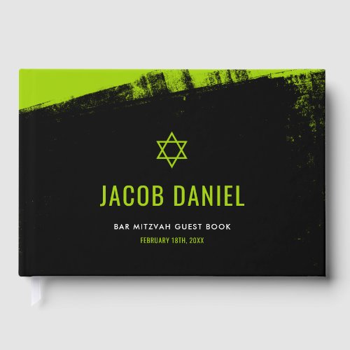 Grunge Lime Green Black Bar Mitzvah