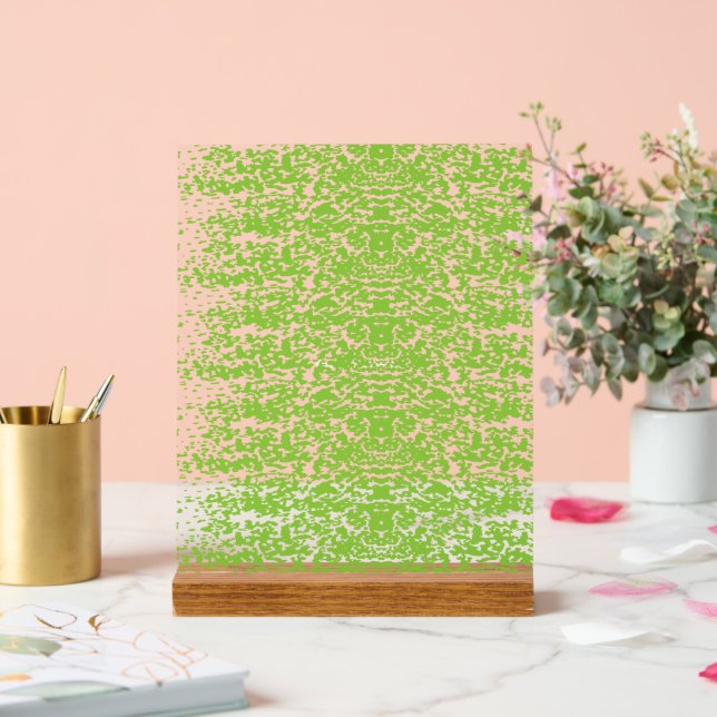 Grunge Lime Green Texture Acrylic Sign (Wedding)