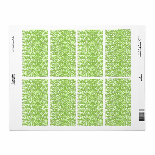 Grunge Lime Green Texture Label (Full Sheet)
