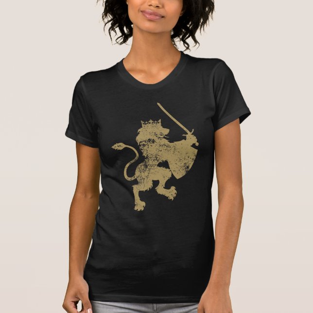 Grunge Lion King Ladie's Dark Twofer T-Shirt (Front)