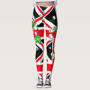 Grunge London Punk Safety Pin Union Jack Leggings