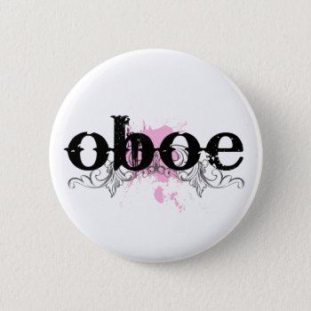Grunge Look Oboe Button by madconductor at Zazzle