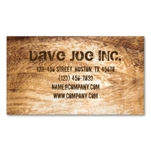 grunge lumber wood grain Carpentry Construction Business Card Magnet