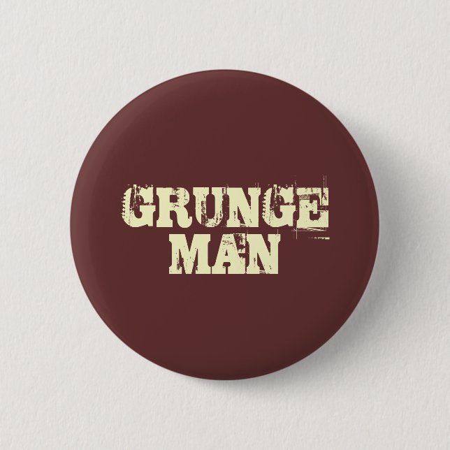 Grunge Man Pinback Button (Front)