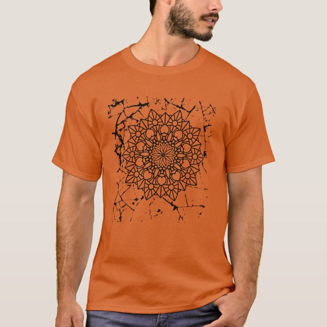 Grunge Mandalas Gray T-Shirt (Front)
