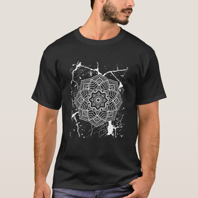 Grunge Mandalas Gray T-Shirt (Front)