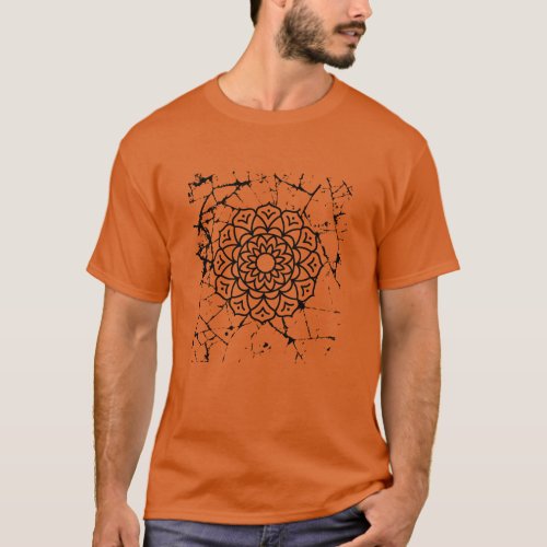 Grunge Mandalas Gray T_Shirt