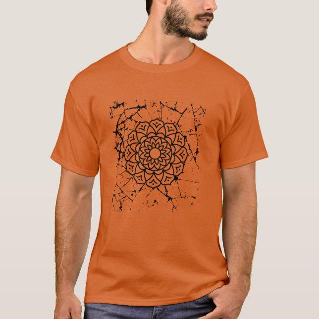 Grunge Mandalas Gray T-Shirt (Front)