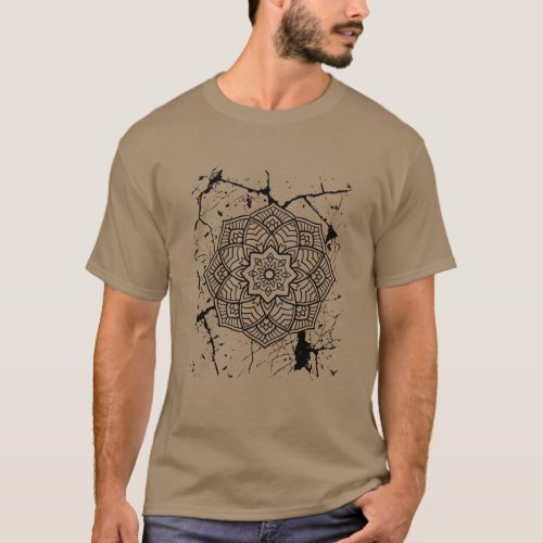 Grunge Mandalas Gray T_Shirt