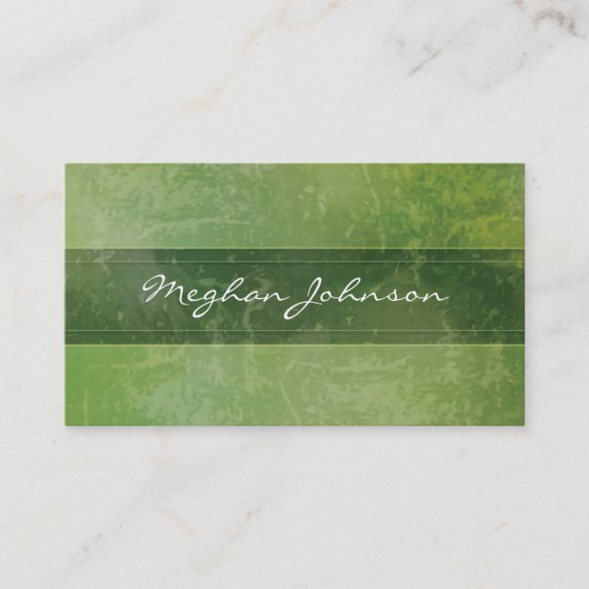 Grunge Marble Green Trendy Business Card (Front)