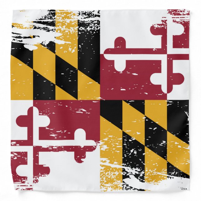Grunge Maryland Flag Bandana (Front)