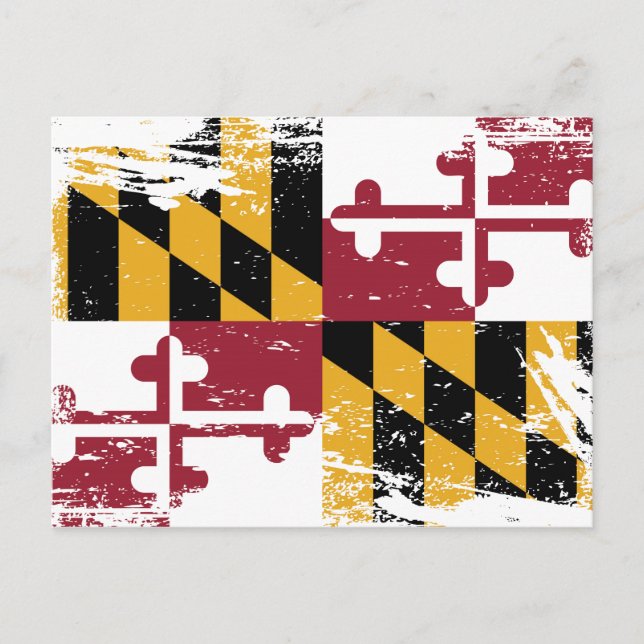 Grunge Maryland Flag Postcard (Front)