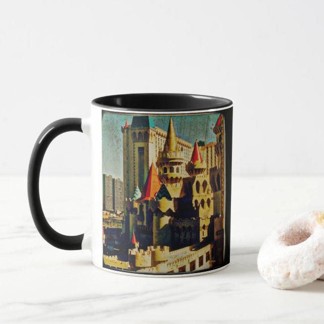 Grunge Medieval Castle Mug (With Donut)