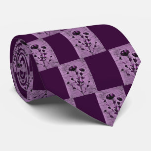 Grunge Medieval Flower Art Neck Tie