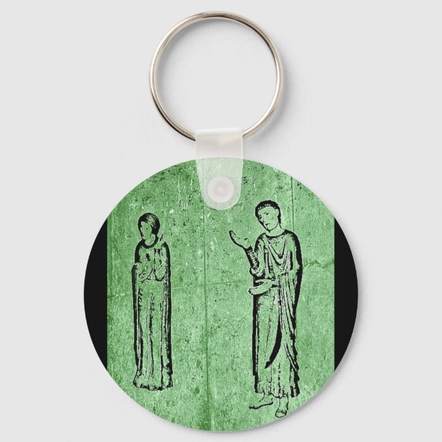 Grunge Medieval Statues Keychain (Front)