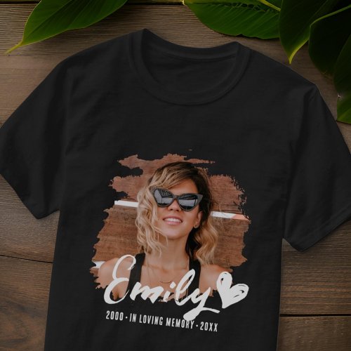 Grunge Memorial In Loving Memory Custom Photo T_Shirt