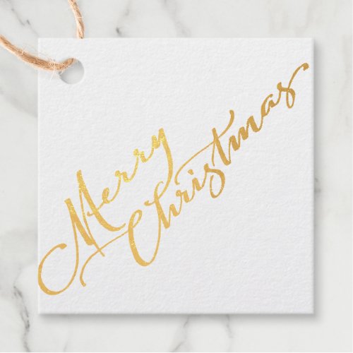 Grunge Merry Christmas Foil Favor Tags