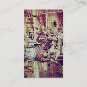 Grunge Merry-Go-Round Goat Business Card