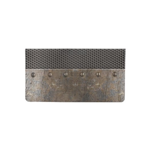 Grunge metal background checkbook cover (Front)