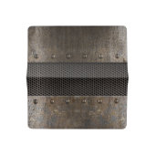 Grunge metal background checkbook cover (Open)