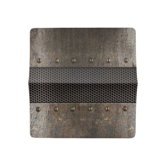 Grunge metal background checkbook cover (Open)