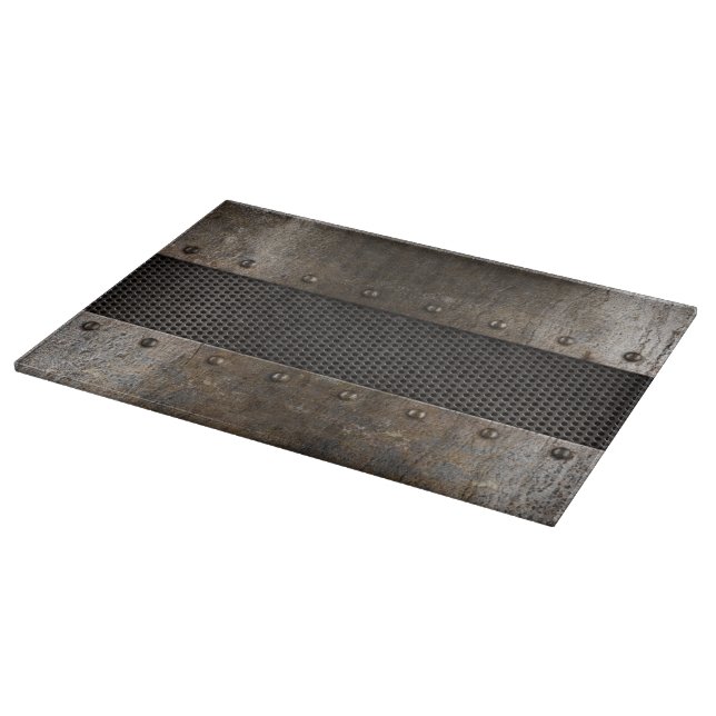 Grunge metal background cutting board (Corner)