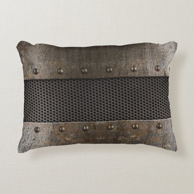 Grunge metal background decorative pillow (Front)