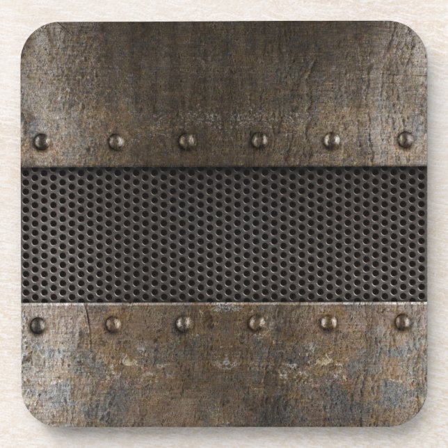 Grunge metal background drink coaster (Front)