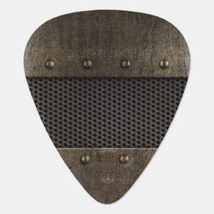 Grunge metal background guitar pick