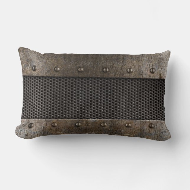 Grunge metal background lumbar pillow (Front)