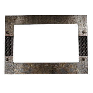 Grunge metal background magnetic frame