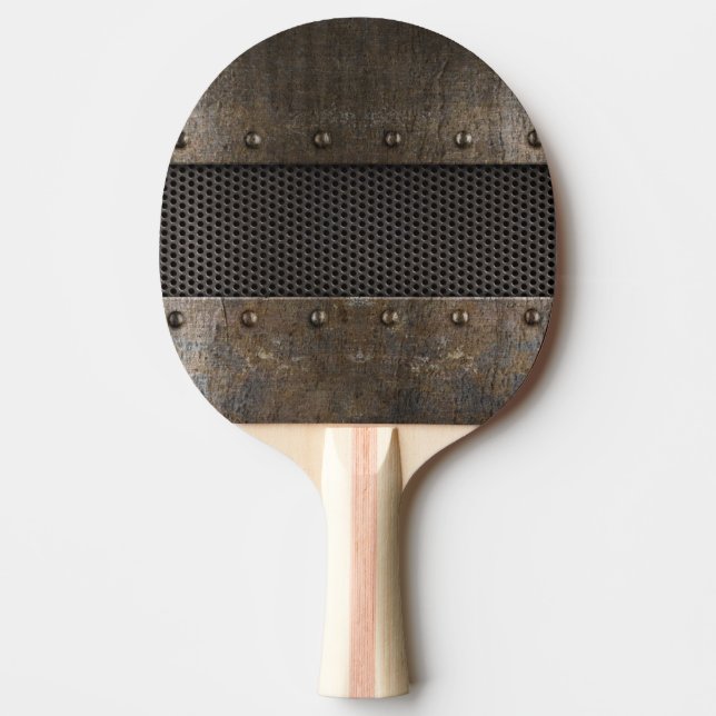 Grunge metal background Ping-Pong paddle (Front)