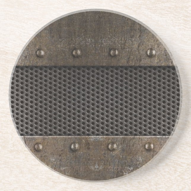 Grunge metal background sandstone coaster (Front)