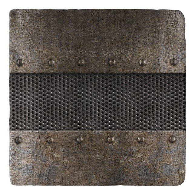 Grunge metal background trivet (Front)