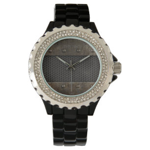 Grunge metal background watch