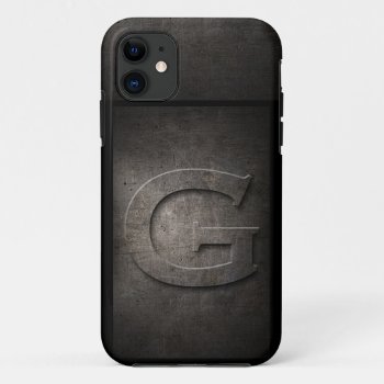 Grunge Metal G Monogram Iphone Case by plurals at Zazzle