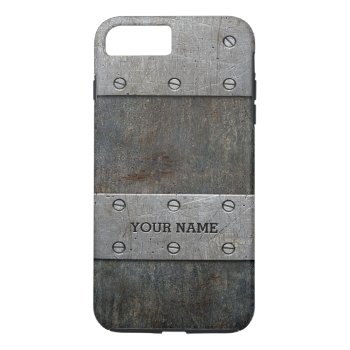 Grunge Metal Look Tough Iphone 7 Plus Case by GiftCorner at Zazzle