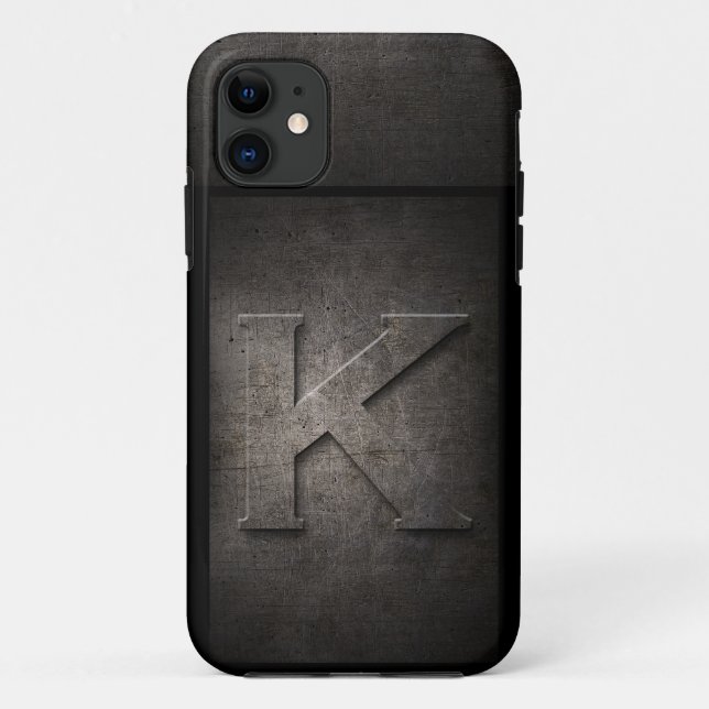 Grunge Metal Monogram Iphone Case (Back)