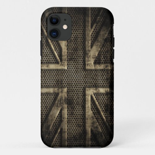 Grunge Metal Union Jack iPhone 11 Case